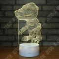 Pikkukuva 4 / 4: TD® Kosketusoptinen koristevalaisin, 7 värin optinen harha - söpö dinosaurus - alhainen kulutus USB-kaapeli 3 AAA-paristoa