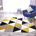Miniatyrbillede 4 af 4: TD® Stue tæppe i geometrisk form - 120 x 160 cm - Polypropylen - Gul