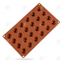Miniatyrbillede 1 af 4: HTBE® Silikone kageform 24 ens semi-cirkelformet chokoladeform til bagning, gør-det-selv sæbeform