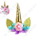 Miniatyrbild 3 av 4: TD® Unicorn Horn Cake Topper - Guldtyg födelsedagstillbehör för barns födelsedagsfest
