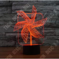 Miniatyrbillede 2 af 3: TD® Taktile dekorativ lampe med optisk illusion 7 farver - model mølle - lavt forbrug USB-kabel eller 3 AAA-batterier