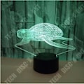 Miniatyrbillede 2 af 4: TD® Tortue 3D natlampe 3D farvet berøringslys 3D LED visuel lys