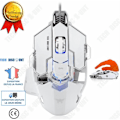Miniatyrbild 1 av 4: TD® Ergonomic mus vit flerfärgad combaterwing spelmus 10, 4 färger verktyg, modern datormus dator.