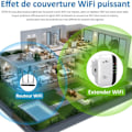 Miniatyrbillede 4 af 4: Répéteur WiFi TD® 300Mbps Trådløs Repeater Uden Fil Forstærker WiFi Kraftig 2.4GHz WiFi Forlænger Rækkevidde Forstærker WPS Beskyttelse