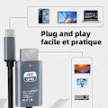 Pikkukuva 3 / 4: TD Kaapeli 2M HD 4K 60Hz kaapeli mobiililaitteille ja tietokoneille PVC-kaapeli usb c:stä usb c:hen TypeC-kaapeli