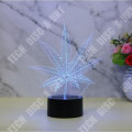 Miniatyrbillede 3 af 4: TD® BORDLAMPE Mixte - Remote Nattelys 3D 7 farver LED Nattelampe Blade - sort Xiangsh™