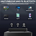 Miniatyrbillede 2 af 4: Bluetooth højttaler - TD® - Mini højttaler - 30W - Sort - LED med indbygget mikrofon Svart