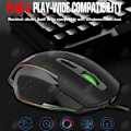 Miniatyrbillede 4 af 4: HTBE® E-sports kyllinge gaming mus med 7 knapper farverigt åndedrætslys til computer og bærbar computer