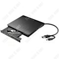 Miniatyrbild 1 av 4: TD® DVD-brännare 3.0USB & Type-C Dual Head Black Mobile Read Burner Universal Optisk enhet Extern optisk enhet