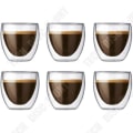 Miniatyrbild 4 av 4: TD® set med 6 glas kaffe/espresso/espressokopp - 80ml - set/dubbelvägg kaffemuggar, original espressokopp te