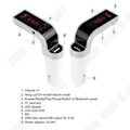 Pikkukuva 2 / 4: TD® Auton FM-lähetin - Monitoiminen Bluetooth-autosarja Handsfree Radio MP3-soitin USB-laturilla Hopea
