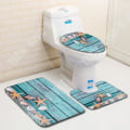 Miniatyrbillede 3 af 4: TD® Ensemble Gardin + Badeværs tæppe/Toiletbetræk/Duschgardin Anti Skimmel vaskbart, Toilet tæppe WC 180 x 180 cm