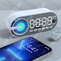 Miniatyrbild 3 av 4: TD® Bluetooth Audio Mirror Klocka Väckarklocka Stereo Färgglada Ambient Lights Subwoofer Bärbar present Bluetooth-högtalare