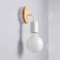Miniatyrbillede 2 af 4: CONFO® Moderne nordisk enkel væglampe til sengebord lavet af hvidt træ