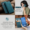 Miniatyrbillede 2 af 4: TD® Galaxy S25 Telefonetui med klap i retro læder, stødsikkert og slidstærkt telefoncover