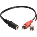 Pikkukuva 1 / 4: 3,5 mm audiojakki naaras 2 uros RCA kaapeliadapter