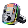 Miniatyrbillede 1 af 4: FM-sender - TD® - Bluetooth 5.2 - Dobbelt USB-oplader - Håndfri - Ambient lys