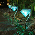 Miniatyrbillede 4 af 4: TD® 4 stk LED Solcellelampe Diamant Farveskiftende Lys Dekoration Have Lampe Udendørs Ny 30cm
