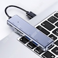Miniatyrbillede 2 af 4: TD® Hub USB3.0 ultraslank datakoppler med 6 porte og 30CM forlængerkabel, der passer til bærbare computere og USB-nøgler.