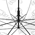 Miniatyrbillede 2 af 4: CONFO® Transparent paraply med langt håndtag i PVC med trykt mønster, semi-automatisk reklameparaply, firmagave