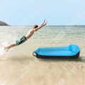 Miniatyrbild 3 av 4: Luftfylld Hängmatta Vattentät Lång Fällstol Uppblåsbar Soffa/Förvaringsväska/Camping Pool Strand Trädgård Blå/Utomhus