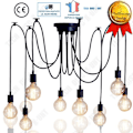 Miniatyrbild 1 av 4: Hängande lampa - TD® - Retro - 8 glödlampor - Svart - Justerbar 1m