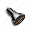 Miniatyrbillede 1 af 4: Biloplader - TD® - Hurtigoplader 3.0 - 2 USB-porte - Intelligent identifikation - Sort Svart