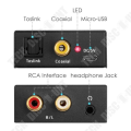 Miniatyrbillede 2 af 4: TD® Digital-Analog Audio Signal Converter Stor digital fiber coaxial shell to L - R 3.5 mm - AV adapter