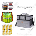 Miniatyrbillede 3 af 4: TD® Isoleret opbevaring fødevarer køletaske strand vandreture Portable 30L frokost strand picnic camping grill