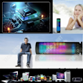 Miniatyrbild 2 av 4: TD® Högtalare hög effekt musik Bluetooth mobiltelefon dator led ljus transportabel färgglad högtalare enhet