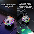 Miniatyrbillede 4 af 4: FM-sender - TD® - Bluetooth 5.2 - Dobbelt USB-oplader - Håndfri - Ambient lys