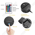 Miniatyrbillede 3 af 4: TD® Julegave til børn 3D Smølfer i form af natlys LED 7 farver skifter skrivebord lampe Værelses dekoration C