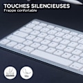 Miniatyrbillede 2 af 4: TD® Clavier Azerty fransk ekstern X5 trådløs bluetooth tablet mobil ipad skrivebord computer hvid uden mus med 78 taster