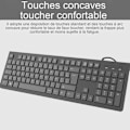 Miniatyrbillede 3 af 4: Computer Keyboard INN® 104 keys Wired Keyboard AZERTY USB Plug Play Chiclet Keys Low Profile Numeric Keypad Black