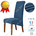 Miniatyrbild 1 av 4: Stolöverdrag - TD® - Sleighback-stol - Utan - Högt ryggstöd - Elastan Polyester Blå