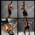 Miniatyrbild 3 av 4: TD® Bodhi stick fitness motståndsband dragrep elastiskt rep set dragutrustning fem färger 11 stycken set