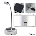 Miniatyrbillede 4 af 4: Kontorlampe - Solenergi - 4 LED'er - Foldbar - Variabel Intensitet - Grå Metal