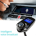 Miniatyrbillede 2 af 4: Bluetooth bilsæt med handsfree FM-sender og trådløs MP3-afspiller USB-oplader med LED-display