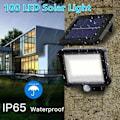 Miniatyrbillede 3 af 4: Solarlampe til væg til have - MINGMEI - 100 LED med bevægelsessensor - Sort - Solenergi