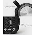 Pikkukuva 3 / 3: TD® Musta sylinterimäinen langaton Bluetooth-kaiutin valkoisilla näppäimillä ulkokäyttöön, vedenkestävä kangaskaiutin, kannettava.