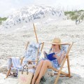 Miniatyrbillede 3 af 4: TD® Strandparasol med kvaster med solbeskyttelse og bølget haveparasol til udendørs brug, vandafvisende ved havet