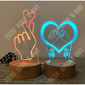 Miniatyrbillede 1 af 4: Stående lampe - TD® - 3D Hjerte - 7 Farver - Fjernbetjening - LED-belysning 7 färger