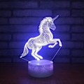 Miniatyrbild 1 av 4: Burst textur bas 3d enhörning LED nattlampa 7 färg touch bordslampa present