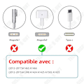 Miniatyrbild 2 av 4: TD Laddare T Typ Strömadapter 16,5V 3,65A 60W Snabbladdning MagSafe 2 för A1425 A1502 bärbar datorladdare