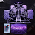 Miniatyrbild 1 av 4: TD® Optisk bordslampa dekorativ taktil 7 färger optisk illusion - formel 1 modell - låg förbrukning USB-kabel 3 batterier