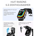 Miniatyrbillede 2 af 4: Montre connectée INN® 2 i 1 8-15 dage standbyautonomi bluetooth headset bevægelsessensor bluetooth sort
