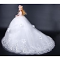 Miniatyrbillede 4 af 4: CONFO Bryllupskjole DIY Dukke Glitter Pige Prinsesse Fødselsdagsgave 3D Ægte Øje Overdimensioneret Skørt