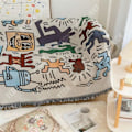 Miniatyrbillede 4 af 4: TD® Nordisk sofaovertræk sofaovertræk sofa håndklæde graffiti mestersofa unik tæppe dekorativt pynt
