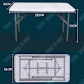 Miniatyrbillede 4 af 6: Foldable reception table 122 CM for 4 people Steel reception table Polyethylene top White reception table