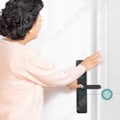 Miniatyrbillede 3 af 4: TD® Automatiske fingeraftrykslås til hjemmet, tyverisikret, elektronisk lås med smart adgangskode.